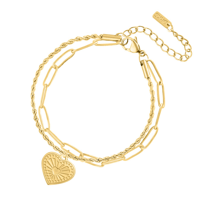 gek verkenner overloop Lovely double bracelet goldplated | Armbanden met bedel | DRKS