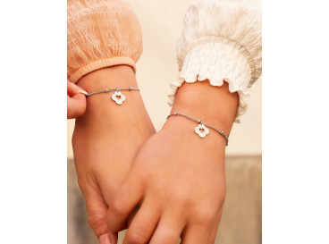 Moeder & dochter armband clover heart