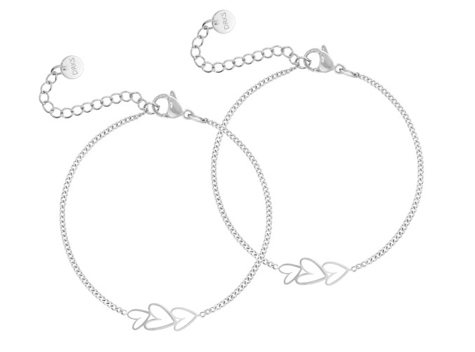 Moeder & dochter armband triple heart