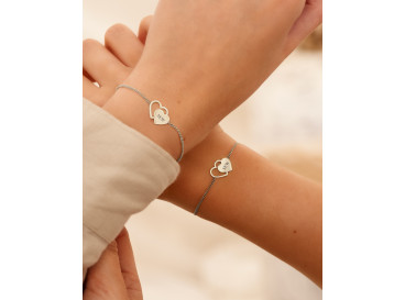 Graveerbare moeder & dochter armband duo love