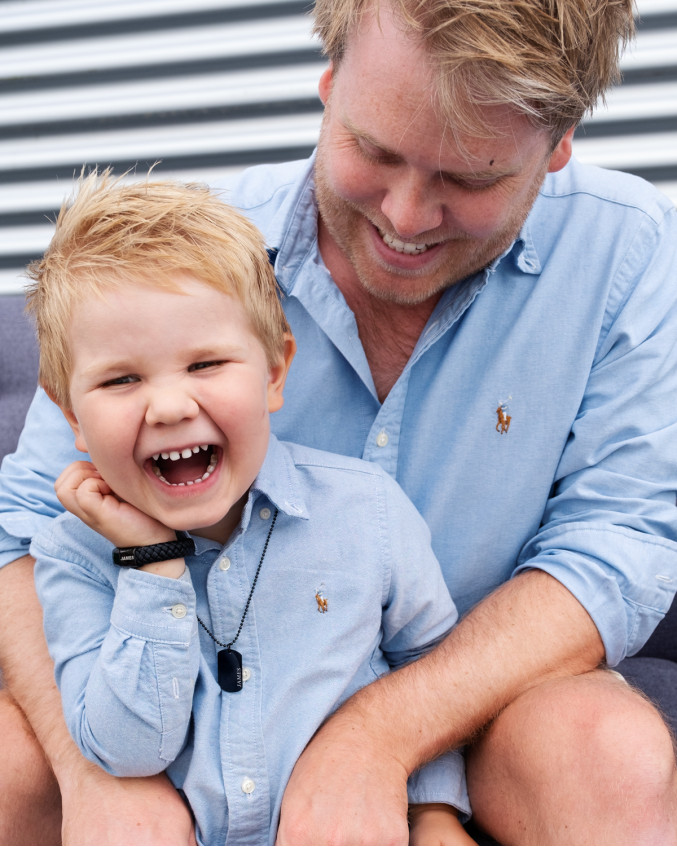 Graveerbare Vader & Zoon armband zwart