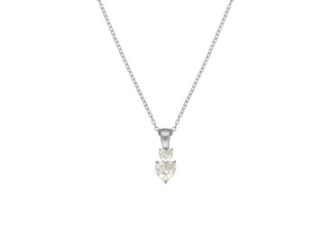 Ketting double crystal hearts