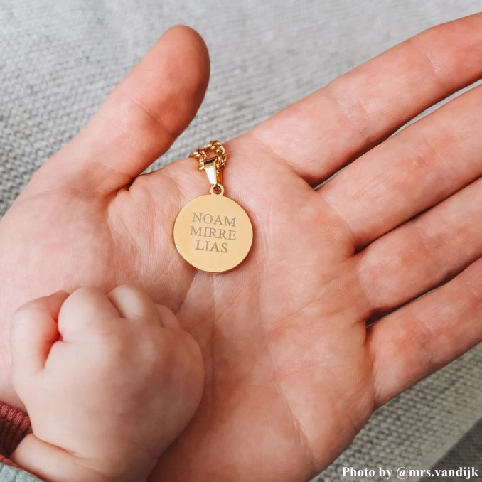 Mannen ketting graveerbare munt goud kleurig