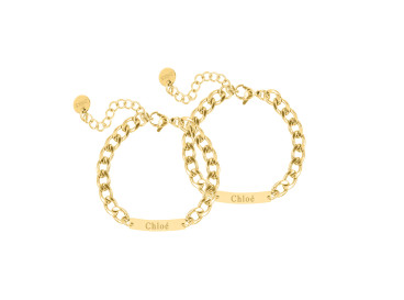 Ouder & kind armband graveerbaar kleur goud