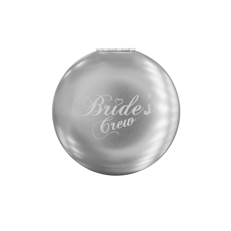 DRKS Graveerbaar Bride's Crew Spiegeltje Zilver voor de vriendinnen van de bruid