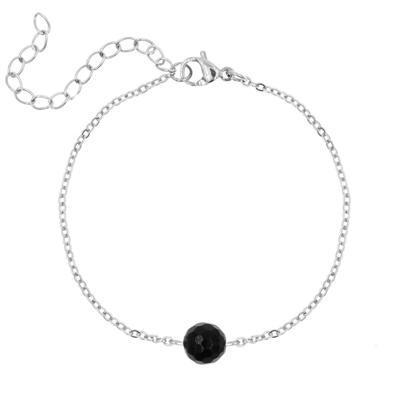 Minimalistische Armband Steentje Zwart