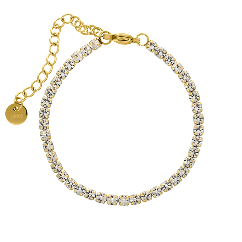 Tennis bracelet goud kleurig