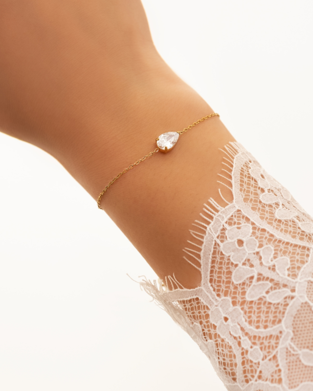 Armband crystal drop goudkleurig