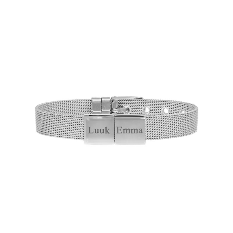 Graveerbare mesh armband voor mama