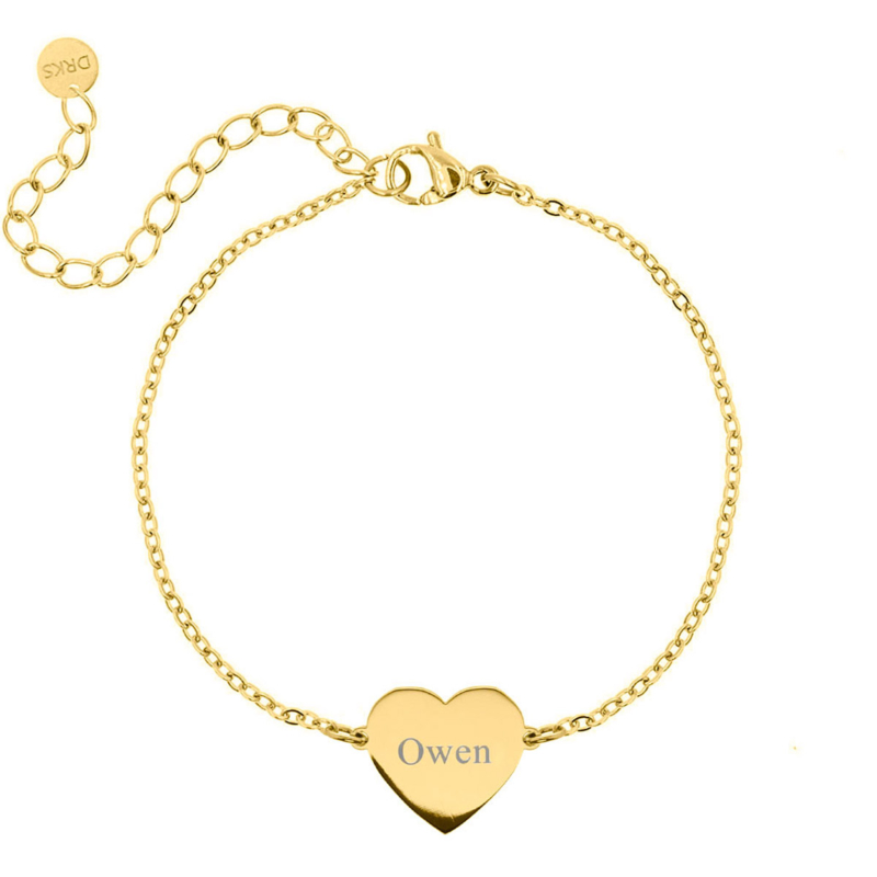 Graveerbare kinder armband love goud kleurig