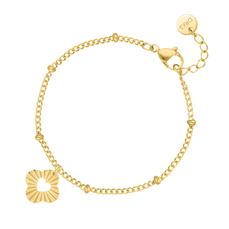 Clover heart bracelet goldplated