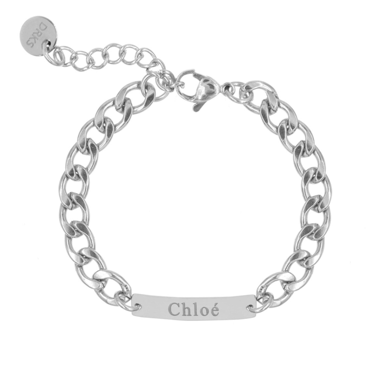 Naam schakelarmband zilver