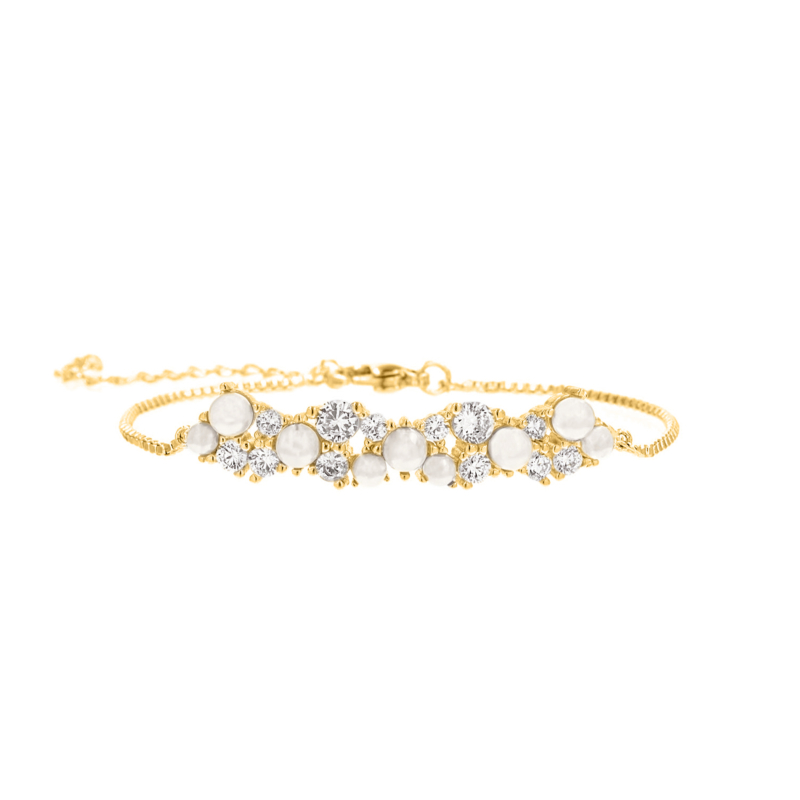 Sparkle armband met pareltjes goudkleurig