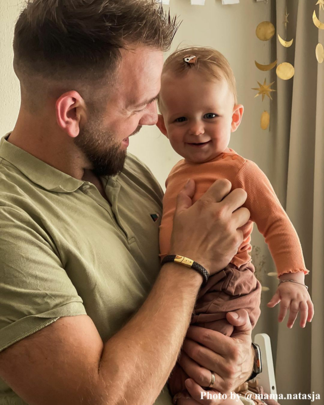 Graveerbare leren mannen armband bruin goudkleurig