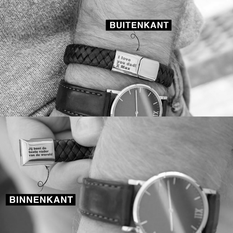 Armband met gravering aan de binnen- en buitenkant