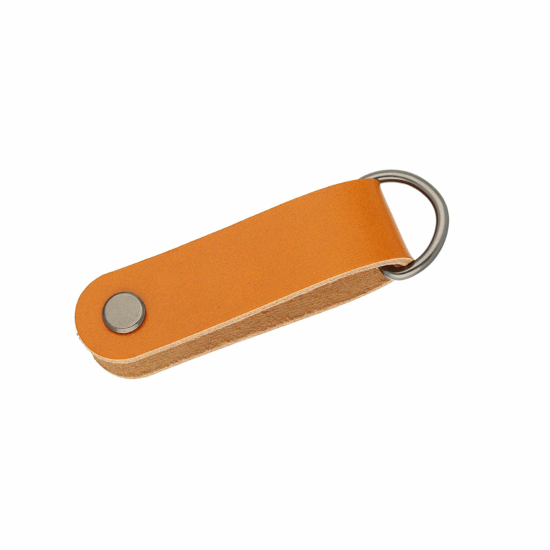 Leren sleutelhanger personaliseren cognac