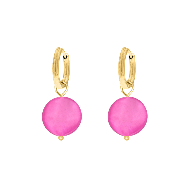 Earrings neon pink goldplated