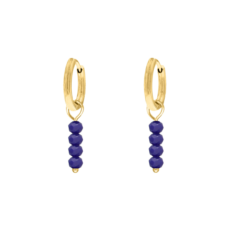 Earrings dark kobalt blue goldplated