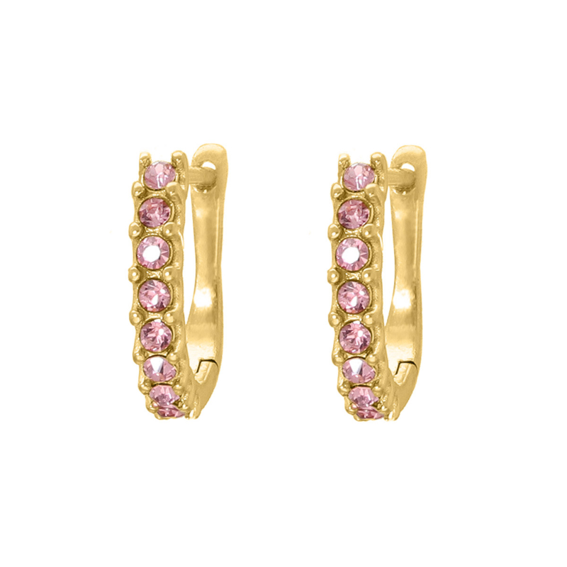 Pink stone earrings goldplated