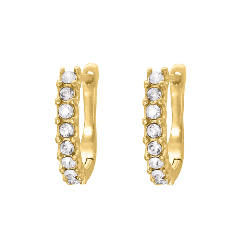 Crystal stone earrings goldplated