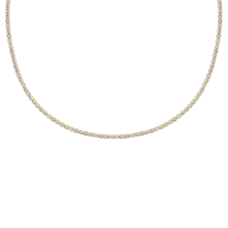 Tennis necklace goud kleurig