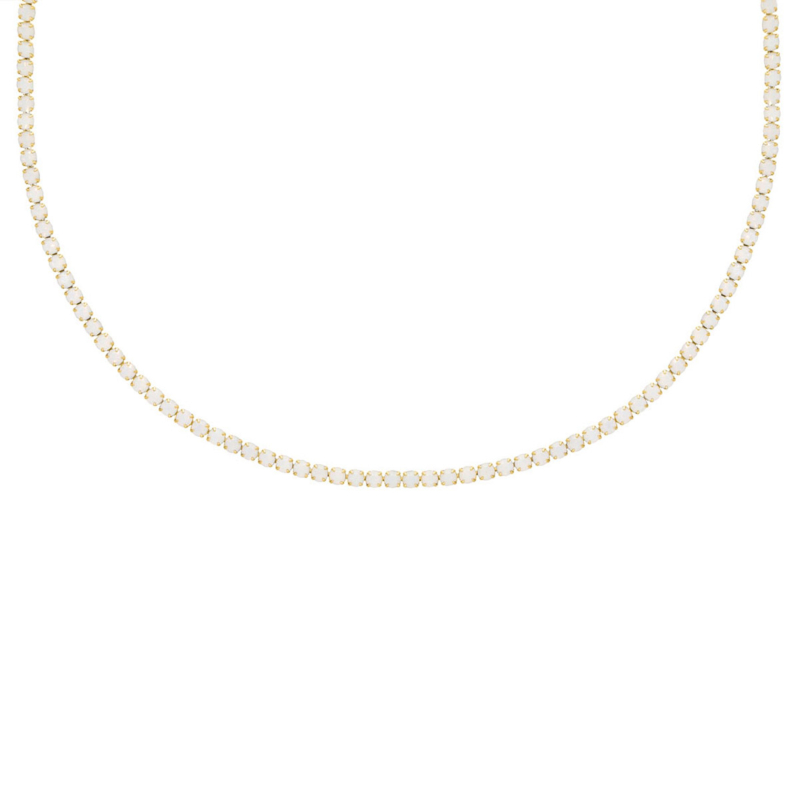 Opal tennis necklace goudkleurig