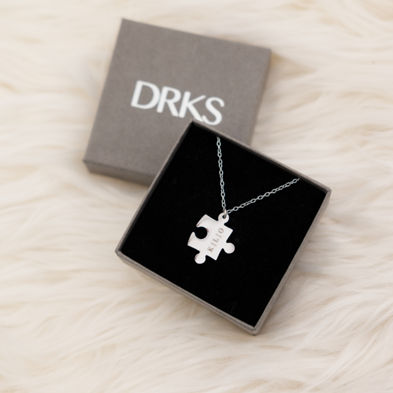 Graveerbare puzzelstuk ketting