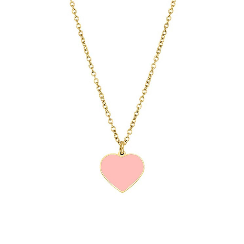 Pink heart kettinkje kids goudkleurig