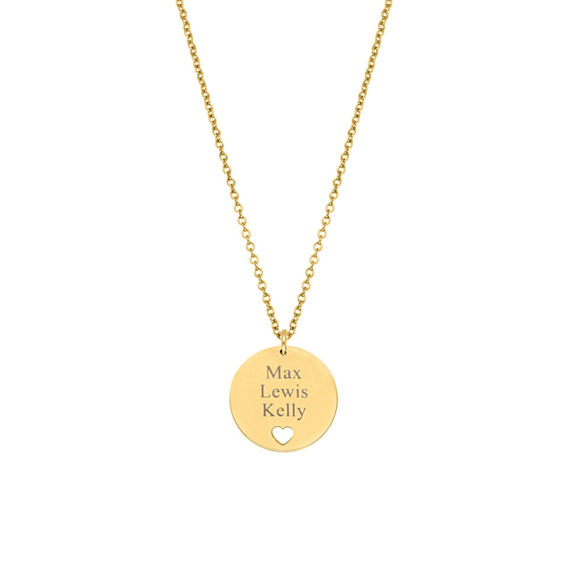 Graveerbare ketting little heart goudkleurig