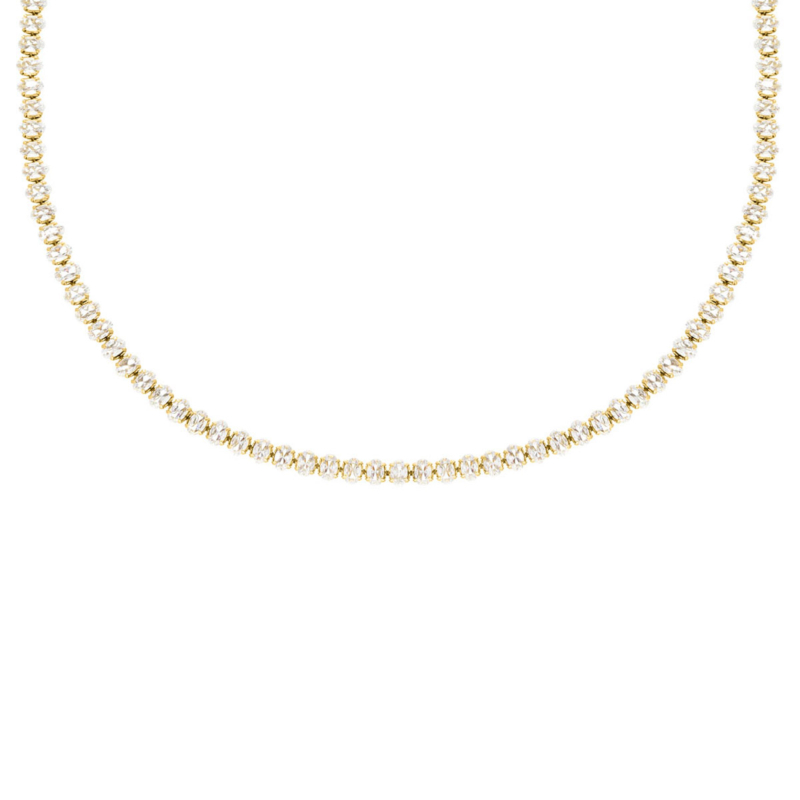 Tennis necklace oval goldplated