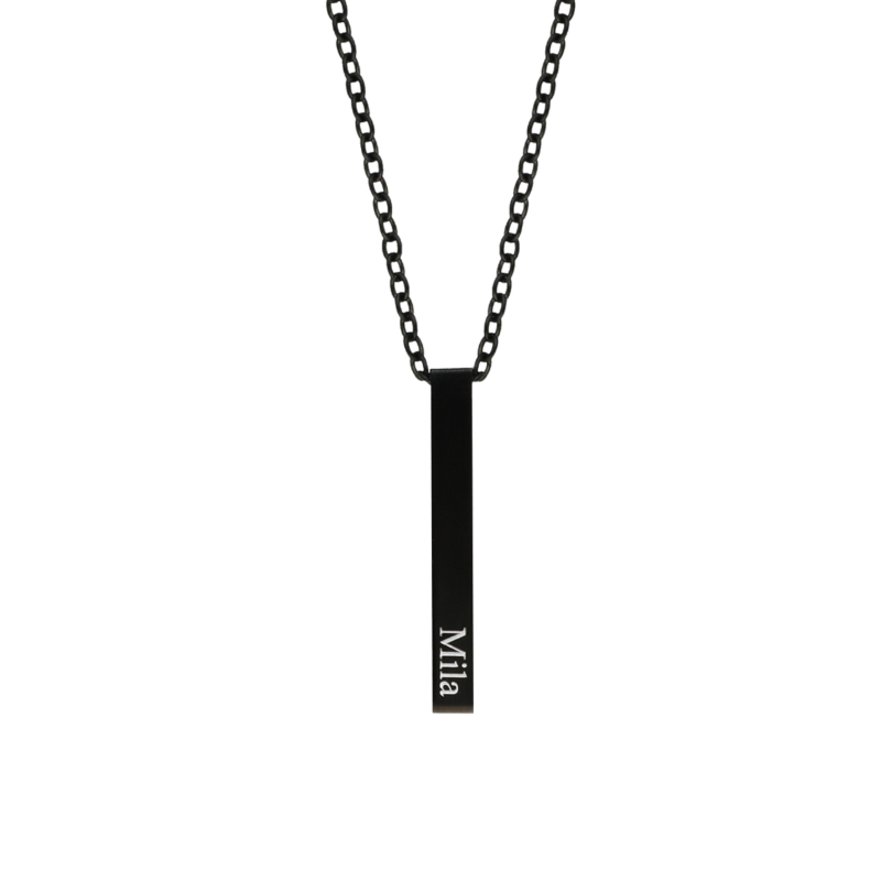 Heren ketting met naam zwart