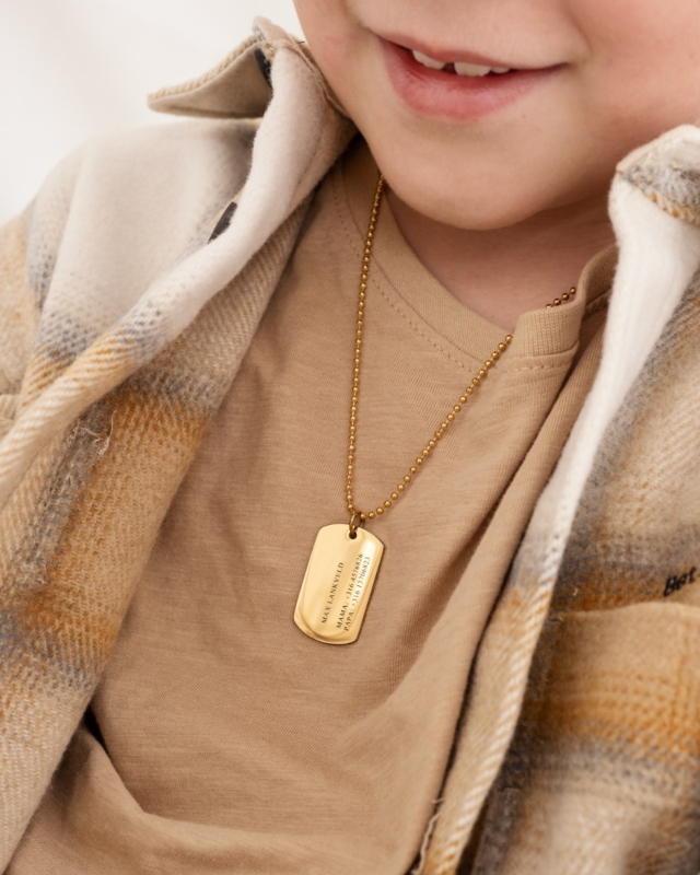 SOS ketting voor kids goudkleurig