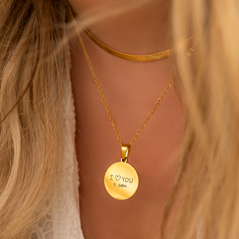 Gouden ketting met handschrift kopen