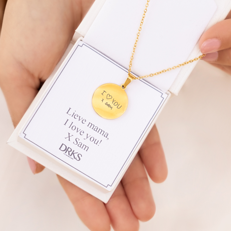 Gouden ketting met eigen handschrift