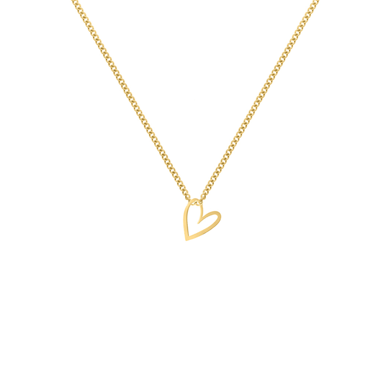 Ketting met hartje goud kleurig