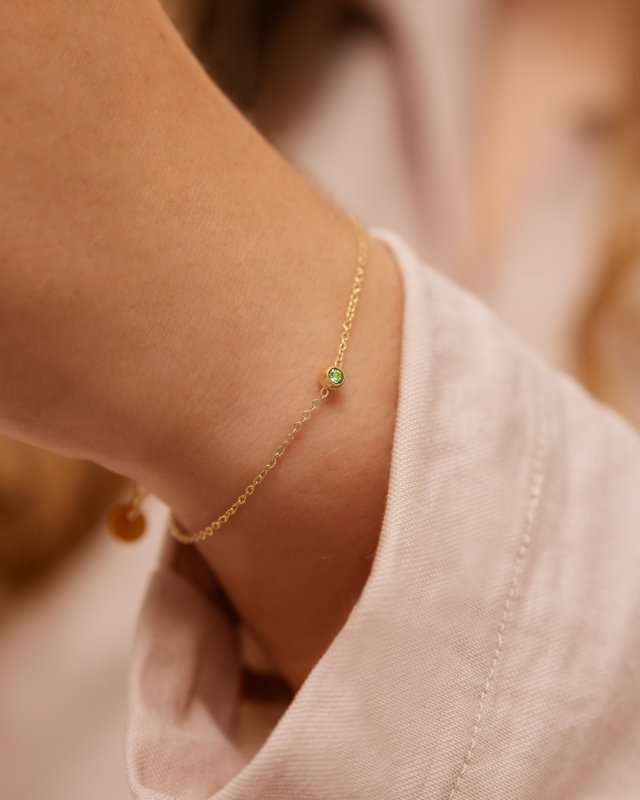 Birthstone armband in het goud