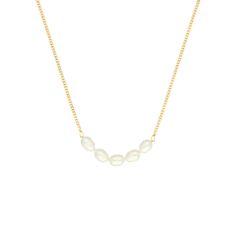 Multi pearl necklace goldplated