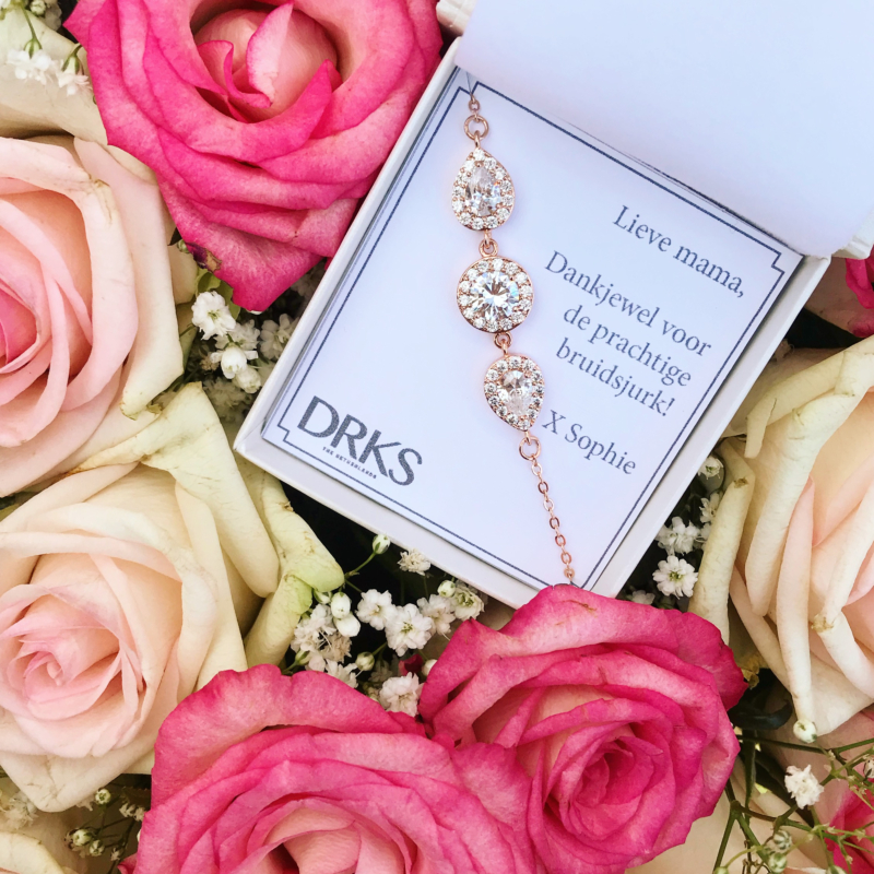 rose gouden armband van drks met persoonlijke tekst