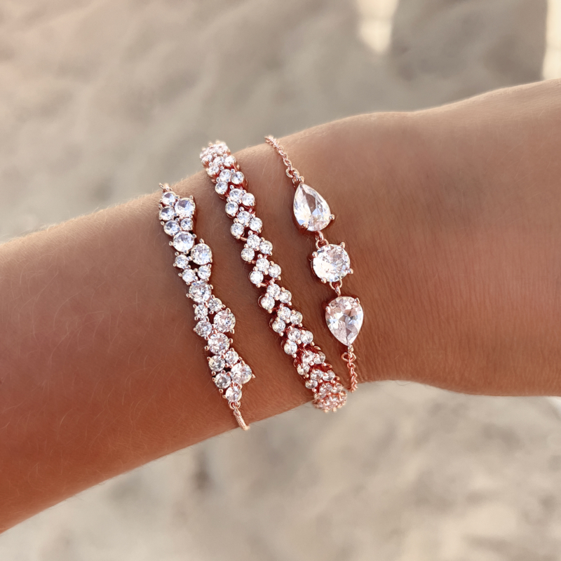 Crystal elegance armband rose goud kleurig