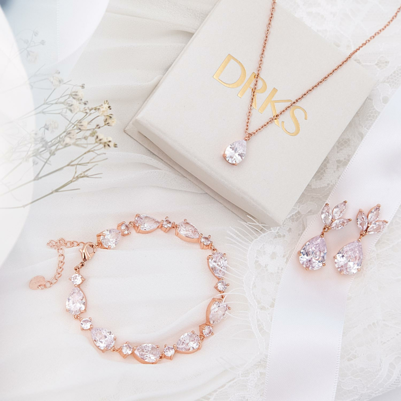 Ketting rose goud uit sparkle set