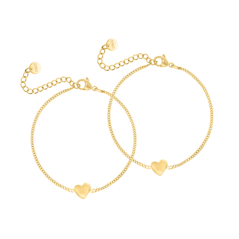 Moeder & dochter armband heart goudkleurig