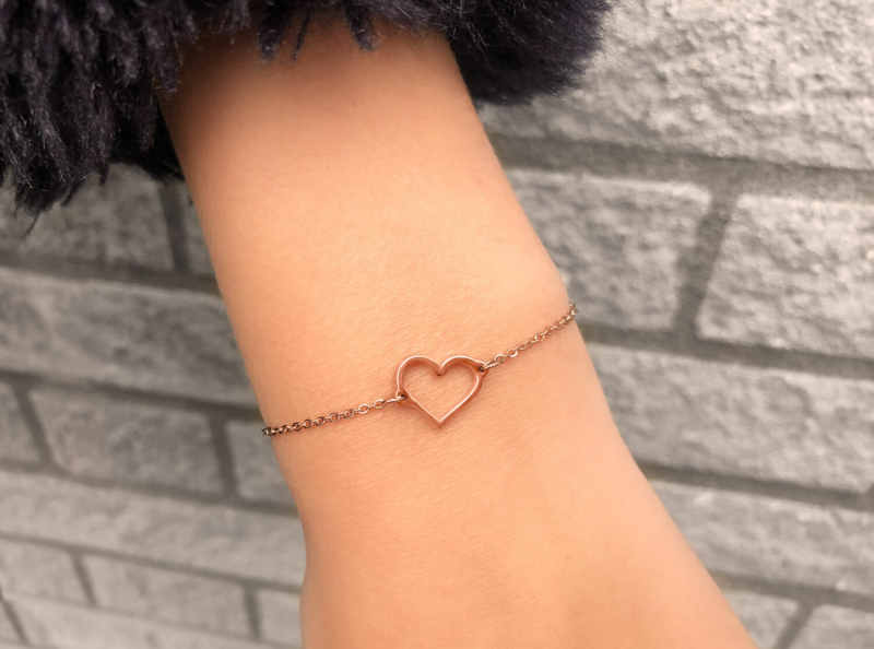 Rose gouden armband met hart