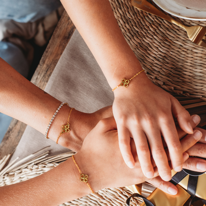 Klavertje vier armband meisje goud Kleurig