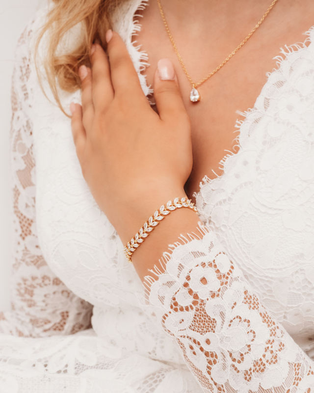 Bridal sieradenset goudkleurig