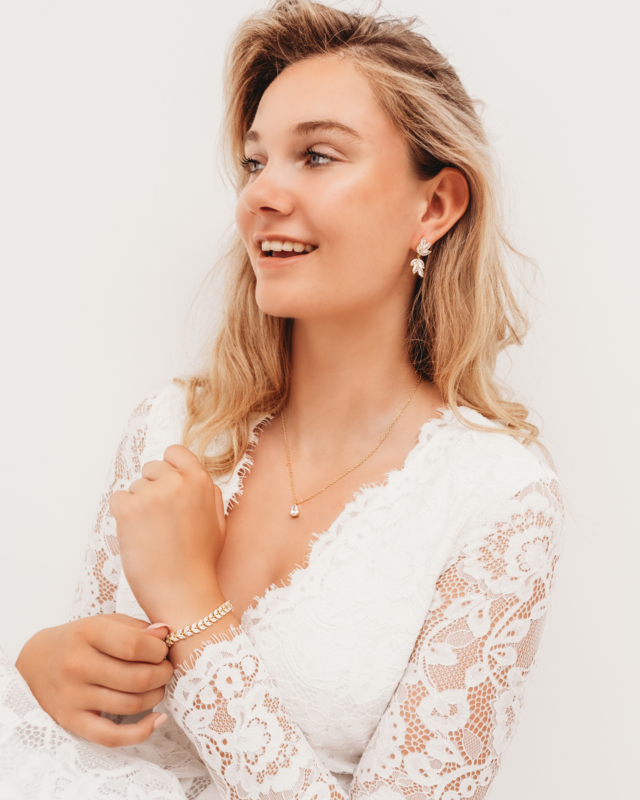 Bridal sieradenset goudkleurig