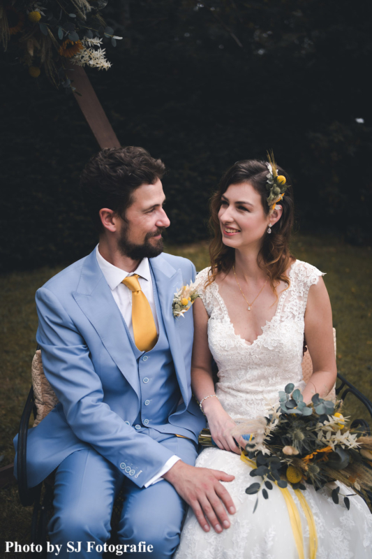 Styled wedding shoot met bruid en bruidegom