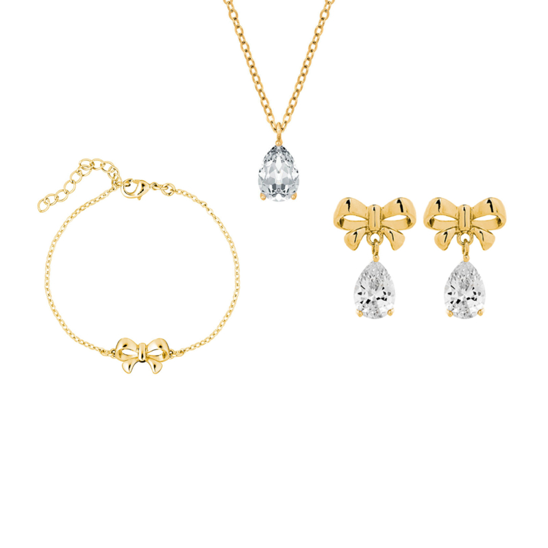 Crystal Bow Set goud