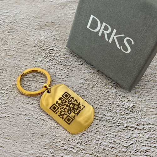 Sleutelhanger met QR code Goud kleurig