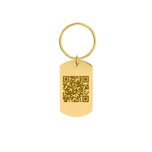 Sleutelhanger met QR code Goud kleurig