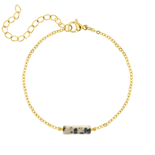 Armband leopard steentje goud kleurig